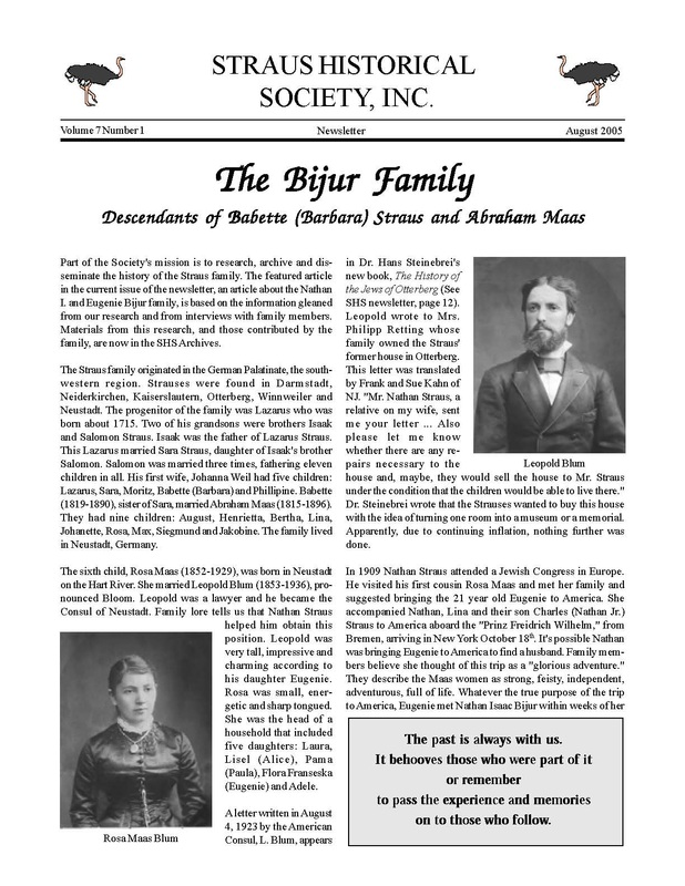 Newsletter August 2005