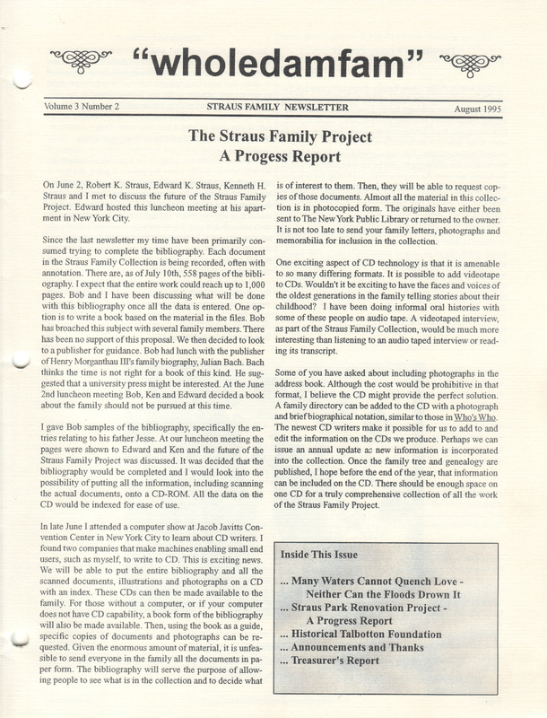 Newsletter August 1995