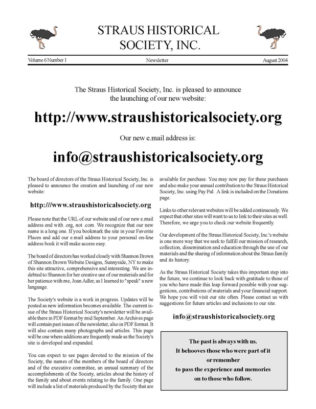 Newsletter August 2004